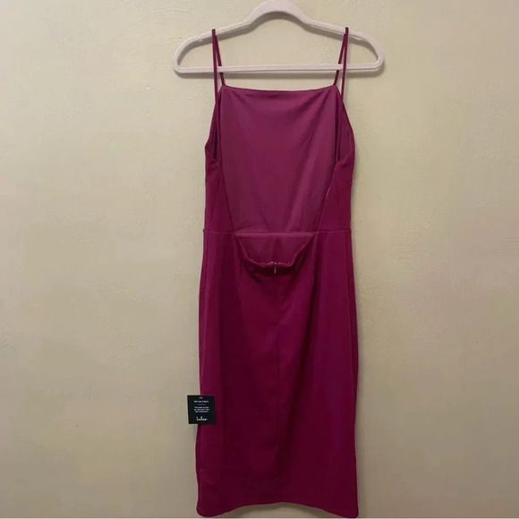 Lulus Never Look Back Magenta Backless Bodycon Midi Dress Size XL NWT New - Picture 7 of 14